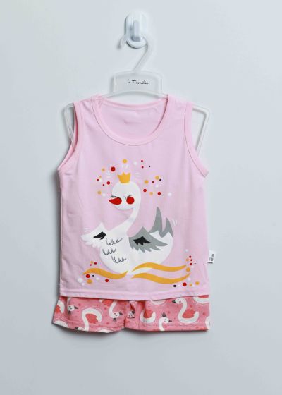 Baby Girl Duck Printed Two-Pieces Pajama