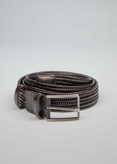 Men Leather Braided Belt