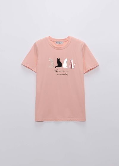 Women Cats Shade Printed T-Shirt