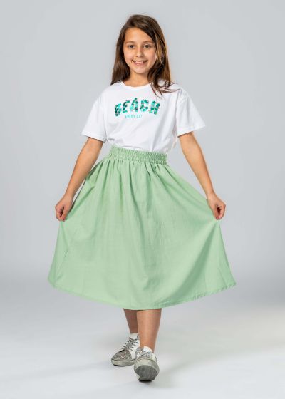 Kids Girl Plain Mid-Length Skirt