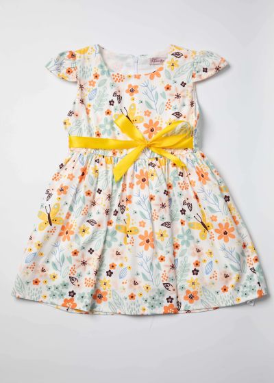 Baby Girl Flowers Printed Short Dress