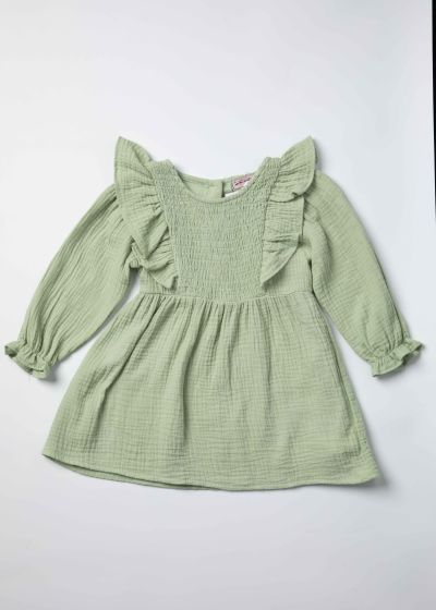 Baby Girl Ruffled Decor Shirt Dress