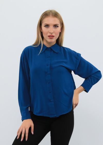 Solid-colored Women's Buttoned-up Shirt