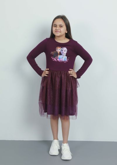 فستان أطفال بناتي قصير بطباعة تصميم السا وانا