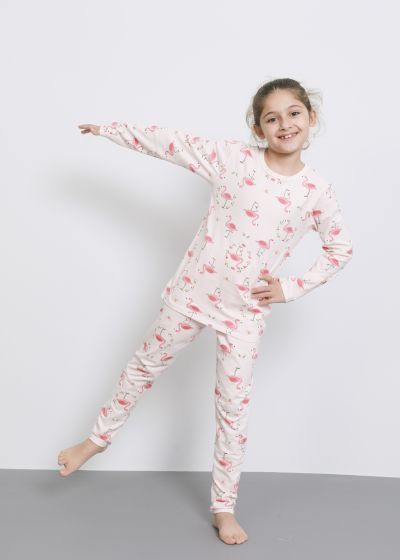 Kids Girl Flamingo Printed Two-Pieces Pajama