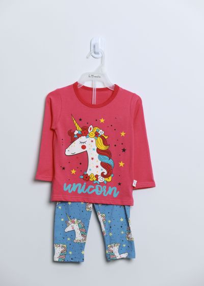 Baby Girl Unicorn Printed Two-Pieces Pajama