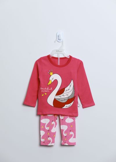 Baby Girl Duck Printed Two-Pieces Pajama